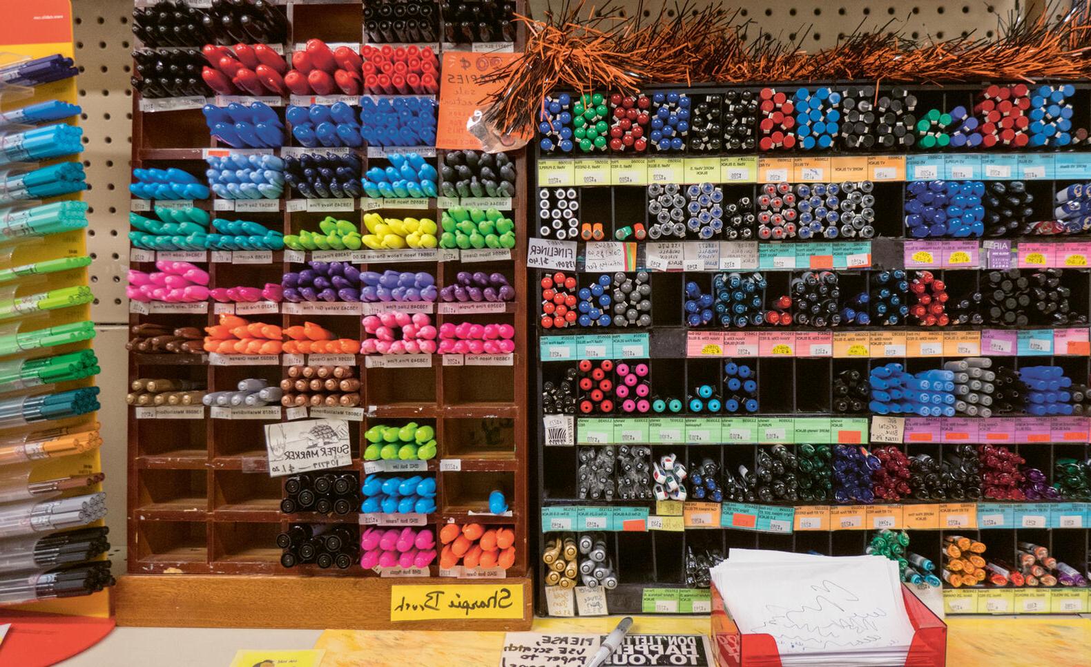 Pens and markers in the Art Cellar